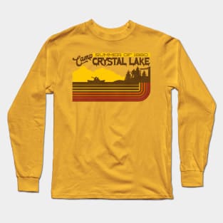 Camp Crystal Lake Vintage 70s Travel Souvenir Long Sleeve T-Shirt